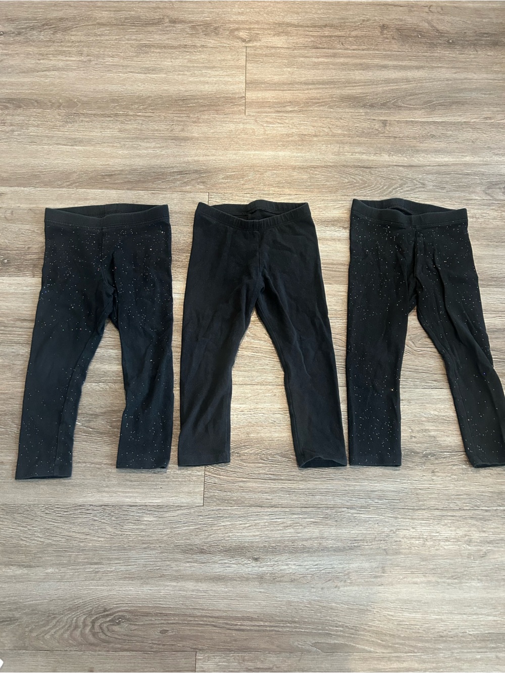 Cat & Jack Black Sparkle Kids Leggings - Pack of 3